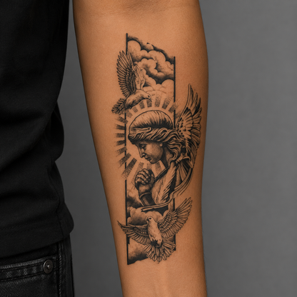 Athena and the dove of peace